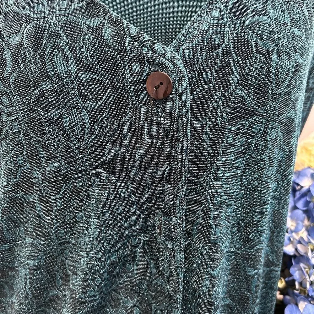 Coldwater Creek Teal Textured Fabric